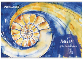 Альбом для рисования А4 40 листов, скоба, обложка картон, BRAUBERG, 202х285 мм, "Бесконечность" (1 вид), 105087