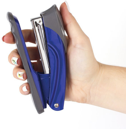 Степлер №24/6, 26/6 металлический BRAUBERG "Universal+", до 25 листов, синий, 227780