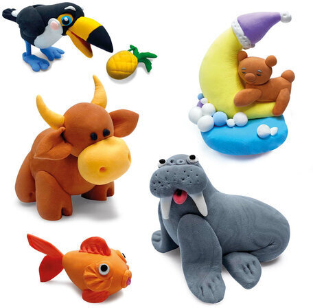 Пластилин супер лёгкий застывающий 60 шт. (36 цветов + 2 х 12 базовых), 600 г, 3 стека, BRAUBERG KIDS, 106311