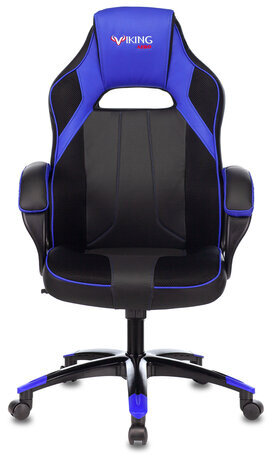 Кресло компьютерное Zombie VIKING 2 AERO, экокожа/ткань, черное/синее, 1180817
