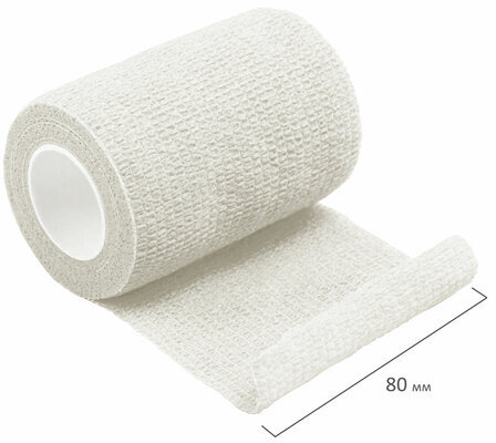 Бинт эластичный самофиксирующийся, 4 м х 8 см, белый, ВАРИАНТ