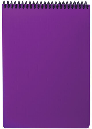 Блокнот А5, 80 листов, спираль пластиковая, обложка пластик, клетка, BRAUBERG "Metropolis", ФИОЛЕТОВЫЙ, 110978