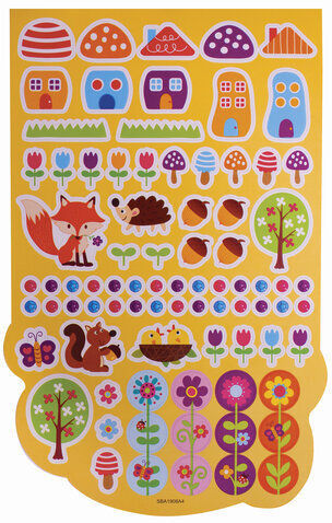 Альбом со сверкающими наклейками "Лесные зверушки", 4 листа, более 250 шт., склейка, ЮНЛАНДИЯ, 662695