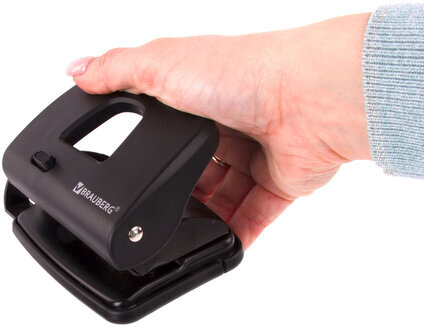 Дырокол BRAUBERG "SX-20", до 20 листов, черный, 229694