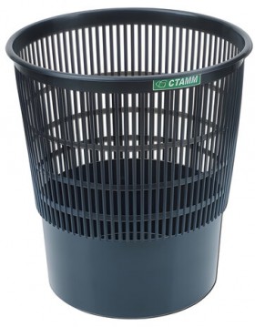 Корзина для бумаг БОЛЬШАЯ, 18 л, сетчатая, черная, КР01