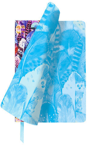 Ежедневник недатированный B6 (127х186 мм), BRAUBERG VISTA, под кожу, гибкий, 136 л., "Feathers", 112113