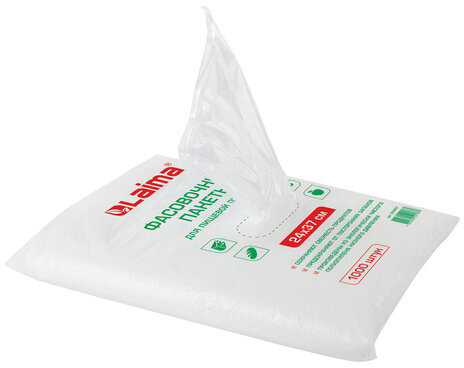 Пакеты фасовочные 24х37 см, КОМПЛЕКТ 1000 шт., ПНД, 7 мкм, евроупаковка, LAIMA, 605957