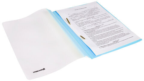 Скоросшиватель пластиковый BRAUBERG "Pastel" А4, 130/180 мкм, аквамарин, 270455