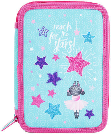 Пенал BRAUBERG, 3 отделения, полиэстер, 21х14 см, "Reach for the stars", 270728
