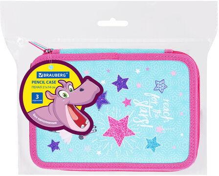 Пенал BRAUBERG, 3 отделения, полиэстер, 21х14 см, "Reach for the stars", 270728