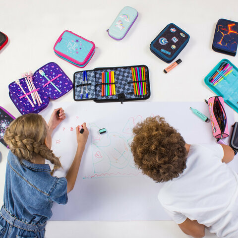 Пенал BRAUBERG, 3 отделения, полиэстер, 21х14 см, "Reach for the stars", 270728