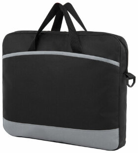 Сумка для документов STAFF &quot;Manager&quot; на молнии с карманом, полиэстер, черно-серый, 37х32х5см, 270836