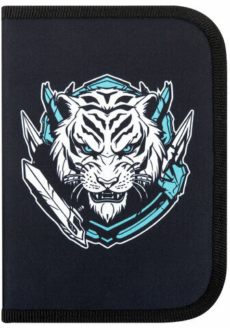 Пенал ПИФАГОР, 1 отделение, полиэстер, 19х13 см, "White tiger", 272285