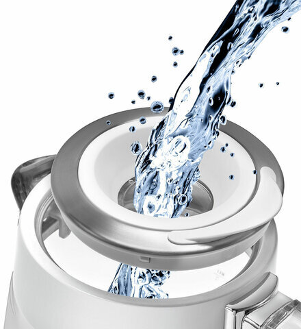 Чайник POLARIS PWK 1715 CGL, 1,7 л, 1850-2200 Вт, закрытый нагревательный элемент, стекло, белый, 54125, PWK 1715 CGL w