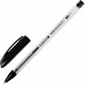 Ручка шариковая масляная BRAUBERG "Rite-Oil", ЧЕРНАЯ, корпус прозрачный, узел 0,7 мм, линия письма 0,35 мм, 142147