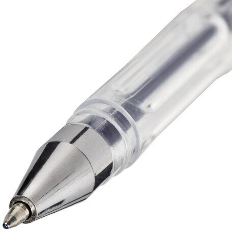 Ручка гелевая STAFF "Basic" GP-789, СИНЯЯ, корпус прозрачный, хромированные детали, узел 0,5 мм, 142788