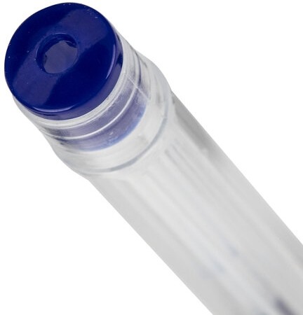 Ручка гелевая STAFF "Basic" GP-789, СИНЯЯ, корпус прозрачный, хромированные детали, узел 0,5 мм, 142788