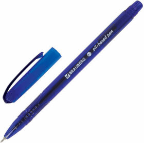 Ручка шариковая масляная BRAUBERG &quot;Flight&quot;, СИНЯЯ, корпус синий, узел 0,7 мм, линия письма 0,35 мм, 143343, OBP369