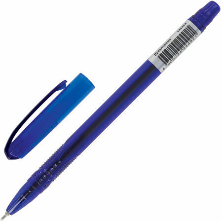 Ручка шариковая масляная BRAUBERG "Flight", СИНЯЯ, корпус синий, узел 0,7 мм, линия письма 0,35 мм, 143343, OBP369