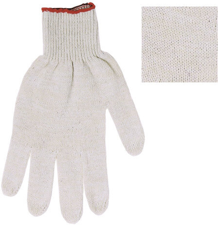 Перчатки хлопчатобумажные, КОМПЛЕКТ 50 ПАР, 10 класс, 32-34 г, 83 текс, ПВХ точка, ОФИСМАГ, БЕЛЫЕ, 605503