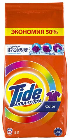 Стиральный порошок-автомат 15 кг, TIDE, 100 стирок, 80769433