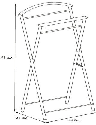 Вешалка-стойка костюмная "Контур", 980х440х310 мм, металл, белая, ВНП 367 Б