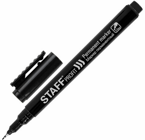 Маркер перманентный НАБОР 4 ЦВЕТА, STAFF "Profit PM-105", тонкий металлический наконечник 0,5 мм, 152173