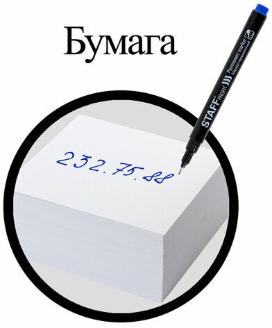 Маркер перманентный НАБОР 4 ЦВЕТА, STAFF "Profit PM-105", тонкий металлический наконечник 0,5 мм, 152173