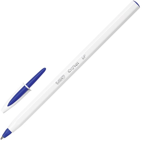 Ручка шариковая BIC "Cristal UP", СИНЯЯ, корпус белый, узел 1,2 мм, линия письма 0,35 мм, 949879