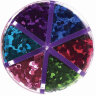 Блестки для декора ОСТРОВ СОКРОВИЩ, крупные, шестигранные, диспенсер с дозатором, 6 цветов по 9 г, 662227