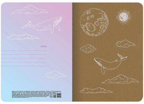 Тетрадь 60 л. в клетку обложка КРАФТ, бежевая бумага 70 г/м2, сшивка, В5 (179х250 мм), КИТЫ, BRAUBERG, 403809