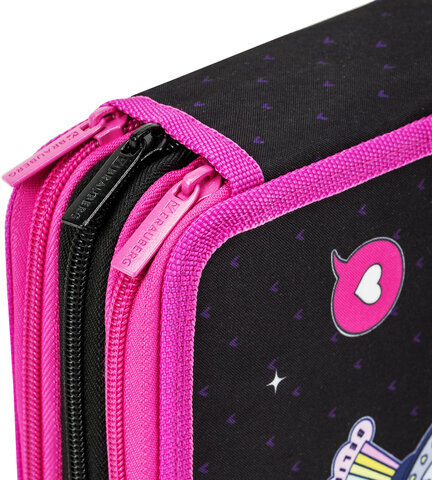 Пенал BRAUBERG, 3 отделения, полиэстер, 21х14 см, "Space sweets", 272332