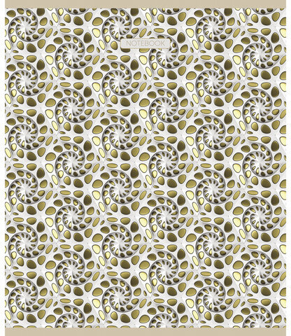 Тетрадь А5, 96 л., ПЗБМ, скоба, клетка, фольга, ламинация, выборочный лак, "Золотые узоры" (5 видов), 027965