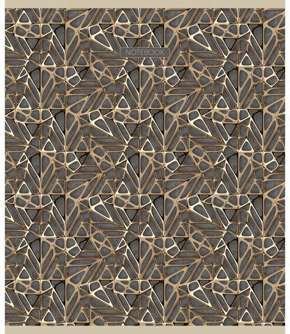 Тетрадь А5, 96 л., ПЗБМ, скоба, клетка, фольга, ламинация, выборочный лак, "Золотые узоры" (5 видов), 027965