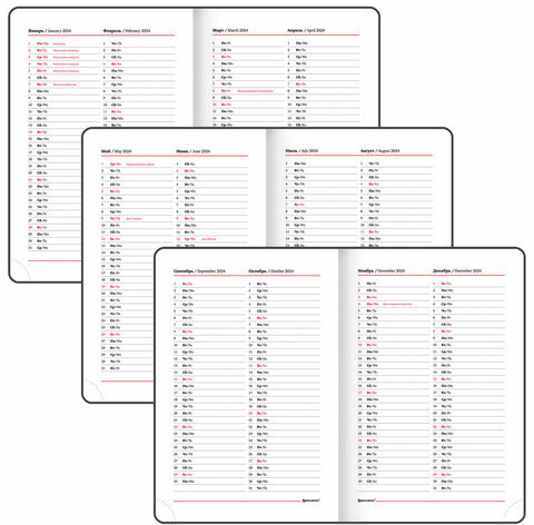 Ежедневник датированный 2024 А5 138х213 мм BRAUBERG "Plain", под кожу, с резинкой, синий, 114998