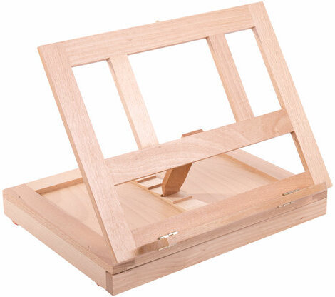 Мольберт настольный из бука с выдвижным ящиком, 34,5х26х27 см, высота холста до 30 см, BRAUBERG, 192247