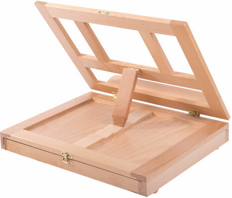 Мольберт настольный из бука с выдвижным ящиком, 34,5х26х27 см, высота холста до 30 см, BRAUBERG, 192247