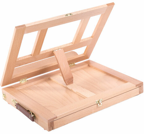 Мольберт настольный из бука с выдвижным ящиком, 34,5х26х27 см, высота холста до 30 см, BRAUBERG, 192247