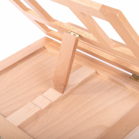 Мольберт настольный из бука с выдвижным ящиком, 34,5х26х27 см, высота холста до 30 см, BRAUBERG, 192247