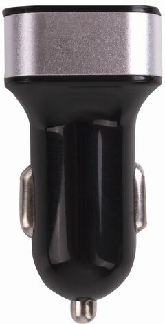 Зарядное устройство автомобильное SONNEN, 2 порта USB, выходной ток 2,1 А, черное-белое, 454796