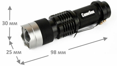 Фонарь CAMELION XP-E, ЯРКИЙ, ZOOM, 3 режима, питание 1хAA, LED5135