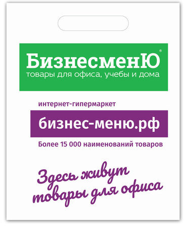 Пакет презентационно-упаковочный БИЗНЕСМЕНЮ, 40х50 см, усиленная ручка, 503226