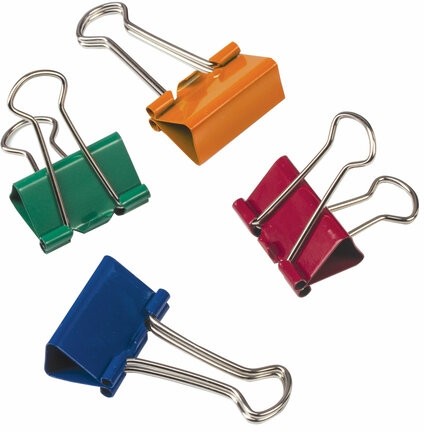 Зажимы для бумаг BRAUBERG, КОМПЛЕКТ 48 шт., 25 мм, на 100 листов, цветные, в пластиковом цилиндре, 221128