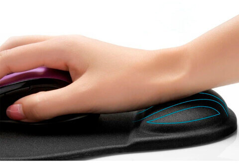 Коврик для мыши DEFENDER "Easy Work", полиуретан+лайкра, 260х225х5 мм, черный, 50905, D50905