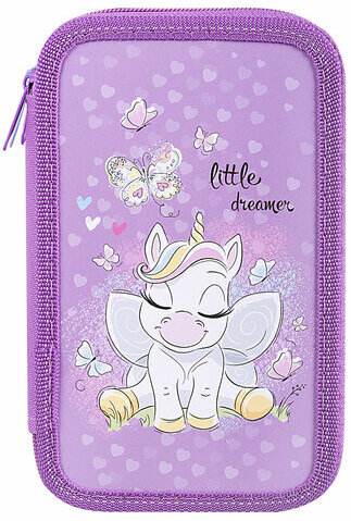 Пенал ПИФАГОР, 3 отделения, ламинированный картон, 19х11 см, "Sweet Dreamer", 271545