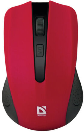 Мышь беспроводная DEFENDER Accura MM-935, 3 кнопки + 1 колесо-кнопка, оптическая, красная, 52937