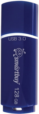 Флеш-диск 128 GB, SMARTBUY Crown, USB 3.0, синий, SB128GBCRW-Bl