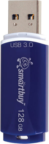 Флеш-диск 128 GB, SMARTBUY Crown, USB 3.0, синий, SB128GBCRW-Bl