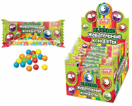 Конфеты ГАММИ ФРУТ кислые жевательные, 20 г, КОНФИТОЙ, КТ94818
