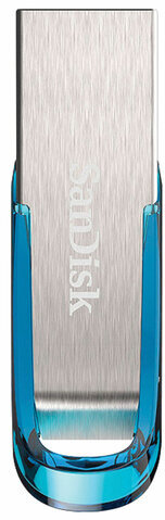 Флеш-диск 32 GB SANDISK Ultra Flair USB 3.0, металл. корпус, серебристый/синий, SDCZ73-032G-G46B